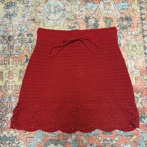 Target Red Crochet Mini Skirt